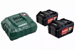 Pack énergie 18V METABO - Pack 2 Batteries 18 Volts + Chargeur Rapide 2 X 4,0 Ah Li-Power, ASC 55, Coffret - 685050000