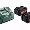 Pack énergie 18V METABO - Pack 2 Batteries 18 Volts + Chargeur Rapide 2 X 5,2 Ah Li-Power, ASC 145, Coffret - 685051000