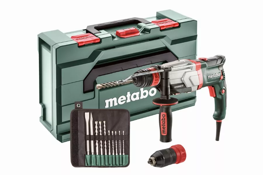Marteau Perforateur METABO SDS-Plus - UHEV 2860-2 QUICK SET - 1100 W - Coffret + Jeu De Forets 10 Pièces - 600713510 1 Marteau Perforateur METABO SDS-Plus - UHEV 2860-2 QUICK SET - 1100 W - Coffret + Jeu De Forets 10 Pièces - 600713510